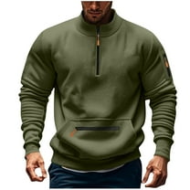 Mens Quarter Zip Sweatshirt Long Sleeve Fleece Pullover Casual Big and Tall Golf Shirts with Pocket Sweater Tops
