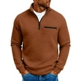 thumbnail image 1 of Mens Quarter Zip Sweatshirt Stand Collar Long Sleeve Casual Waffle Pullover Hoodies for Golf Outdoor, 1 of 6