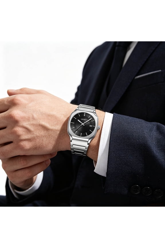 Mens Quartz Watch, Waterproof Luminous Business Wristwatch With Date Calendar Accurate Timekeeping And Classic Design, Dress Watch For Office Work Meetings Formal Daily Wear