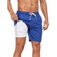 thumbnail image 1 of Mowujeit Mens Quick Dry 4 Way Swim Trunks with Liner Summer Bathing Suit Size L, 1 of 9