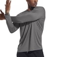 thumbnail image 1 of Mens Quick Dry Moisture Wicking UPF 50 UV Sun Protection Long Sleeve Tees Fishing Hiking Beach Swim Workout Rash Guard Shirts Gray S, 1 of 5