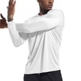 thumbnail image 1 of Mens Quick Dry Moisture Wicking UPF 50 UV Sun Protection Long Sleeve Tees Fishing Hiking Beach Swim Workout Rash Guard Shirts White XL, 1 of 5