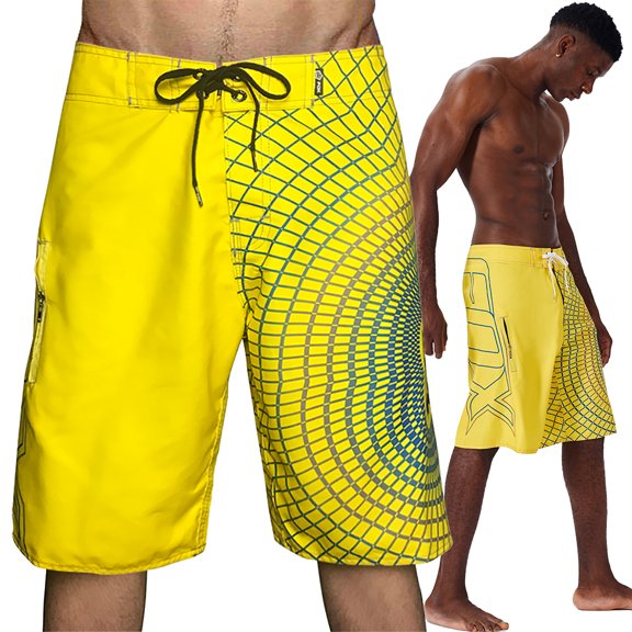 Mens Quick Dry Printed Summer Beach Shorts Mens Bañador Casual Swim Trunks Drawstring with Elastic Waist and Pockets