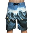 thumbnail image 1 of Mens Quick Dry Printed Summer Beach Shorts Mens Bañador Casual Swim Trunks Drawstring with Elastic Waist and Pockets, 1 of 5