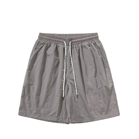 Mens Quick Dry Shorts Casual Lightweight Wide Leg Drawstring Elastic Waist Solid Loose Basketball Gym Running Short with Pockets