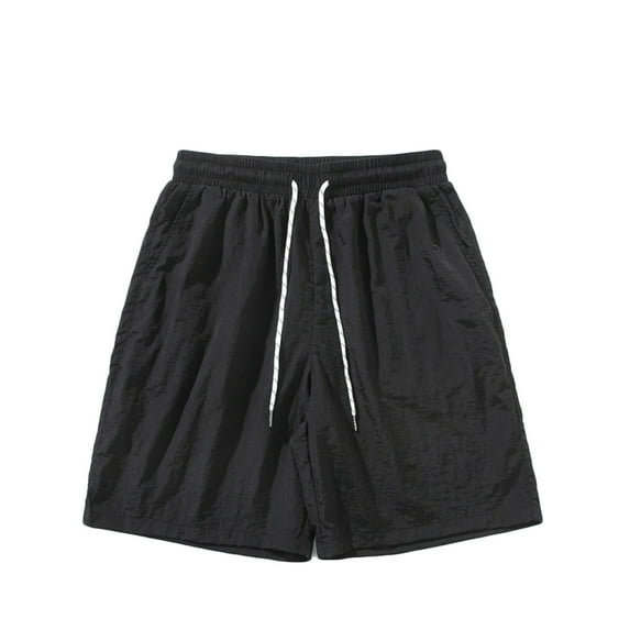 Mens Quick Dry Shorts Casual Lightweight Wide Leg Drawstring Elastic Waist Solid Loose Basketball Gym Running Short with Pockets