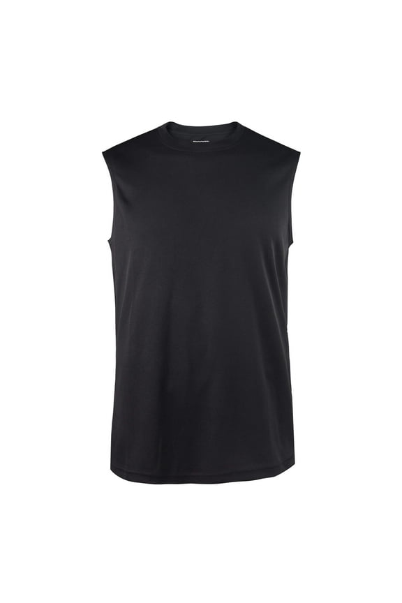 Mens Quick Dry Sleeveless Workout Active Performance Tank Top Shirts, Black, Medium, 1 Pack