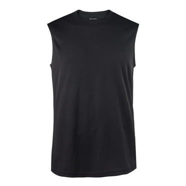 Mens Quick Dry Sleeveless Workout Active Performance Tank Top Shirts, Black, Small, 1 Pack