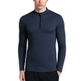 thumbnail image 1 of Mens Quick-Dry Sports Tops, Men's Solid Color Quick-Dry Sports Half-Zip Stand-Up Collar Long-Sleeve Top, Mens Quick-Dry Sports Tops, 1 of 7