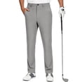 thumbnail image 1 of Mens Quick Dry Straight Leg Trousers Golf Dress Pants Slim Fit Casual Work Bottoms Gray 3XL, 1 of 8