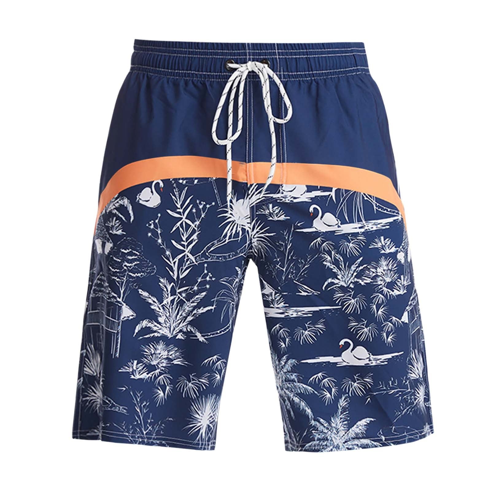 Mens Quick Dry Swim Trunks Loose Surfing Stripe Pattern Casual Swimsuit ...