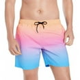 thumbnail image 1 of Mens Quick Dry Swim Trunks With Mesh Liner Breathable Bathing Suit Swim Shorts Orange Pink Gradien Size M, 1 of 7