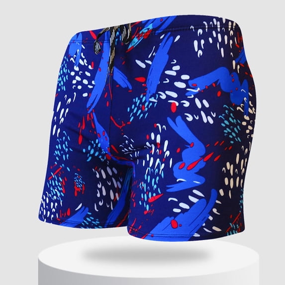 Mens Quick Dry Swim Trunks with Built in Mesh Liner Breathable Drawstring Printed Summer Beach Swim Shorts