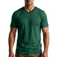 thumbnail image 1 of Mens Quick Dry V Neck T-Shirts Workout Soft Short Sleeve Moisture Wicking Running Athletic Gym Casual Tee Tops with Pocket Green, 1 of 9