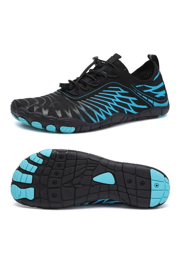 Mens Quick Dry Water Shoes Barefoot Swim Shoes Breathable Aqua Shoes for Outdoor Hiking, Black Size 11.5