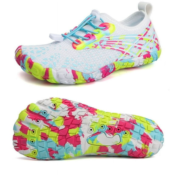Mens Quick Dry Water Shoes Barefoot Swim Shoes Women Breathable Aqua Shoes for Outdoor Hiking, White