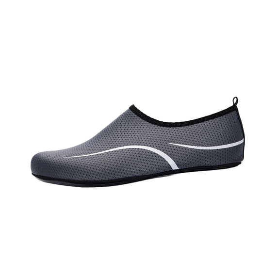 Mens Quick Dry Water Shoes Non Slip Lightweight Breathable Barefoot Aqua Sneakers for Beach Swim Pool Gray,Size 10.5