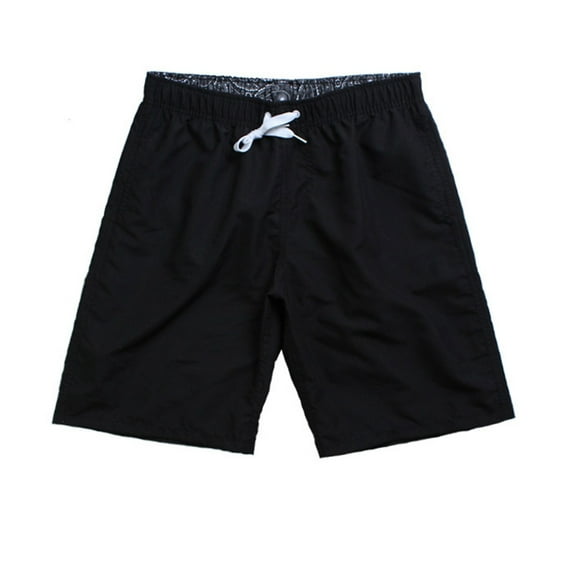 Mens Quick-Drying Shorts with Pockets Drawstring Elastic Waist Casual Solid Loose Wide Leg Comfort Loungewear Beach Board Short