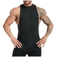 thumbnail image 1 of Mens Quick-Drying Tank Tops Athletic Workout Sleeveless Crewneck Muscle Shirts Pullover Solid Color Stretchy Slim Breathable Running Vests, 1 of 6