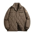 thumbnail image 1 of Mens Quilted Barn Jacket Casual Fall Winter Lightweight Short Warm Padded Coats Classic Fit Lapel Collar Winter Coats Outwear with Pockets, 1 of 6