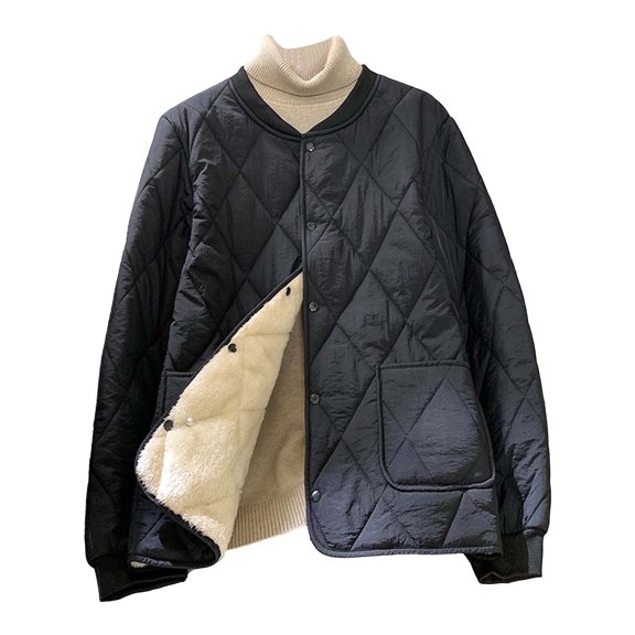 Mens Quilted Jacket Lightweight Puffer Down Coats Full Zip Mock Neck No Hood Outerwear with Pockets