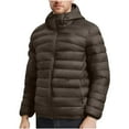 thumbnail image 1 of Mens Quilted Packable Puffer Jacket Lightweight Winter Warm Hooded Coat Windproof Zipper Up Jacket with Pockets, 1 of 6