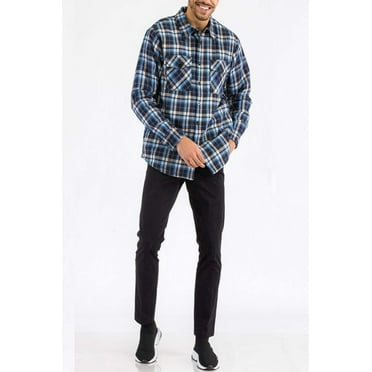 Mens Quilted Padded Flannel