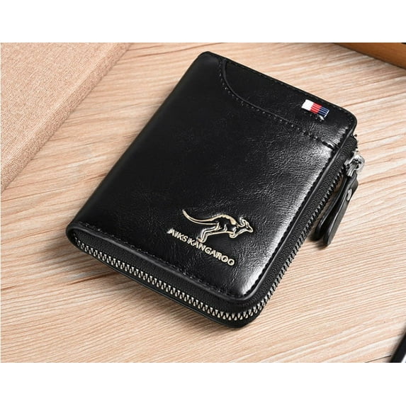 Mens RFID Blocking Leather Wallet Credit Card ID Holder Zipper Purse Waterproof