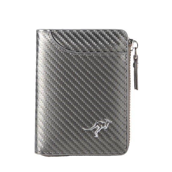 Mens RFID Blocking Leather Wallet Slim Credit Card Holder Zipper Purse Large Capacity Bifold Minimalist Design