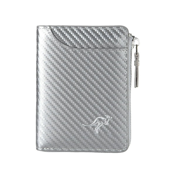 Mens RFID Blocking Leather Wallet Slim Credit Card Holder Zipper Purse Large Capacity Bifold Minimalist Design
