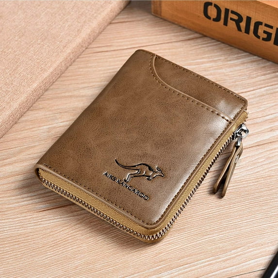 Mens RFID Blocking Leather Wallet Slim Minimalist Front Pocket Card Holder with Clip