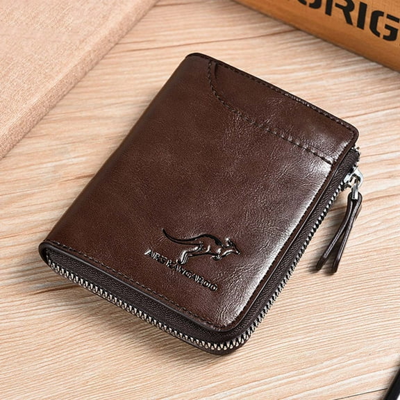 Mens RFID Blocking Leather Wallet Slim Minimalist Front Pocket Card Holder with Clip