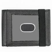 Mens RFID Safe Black Front Pocket ID Bifold Wallet with Elastic by Juzar Tapal collection