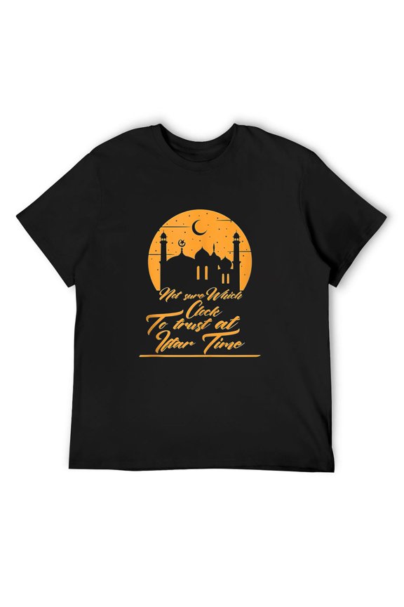 Mens RFun amadan Muslim Islamic Islam Arabic Eid Mubarak Allah T Shirt Black Medium