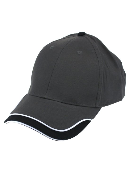 Mens Race Car Low Crown Heavy Brushed Cotton Baseball Cap Grey Black