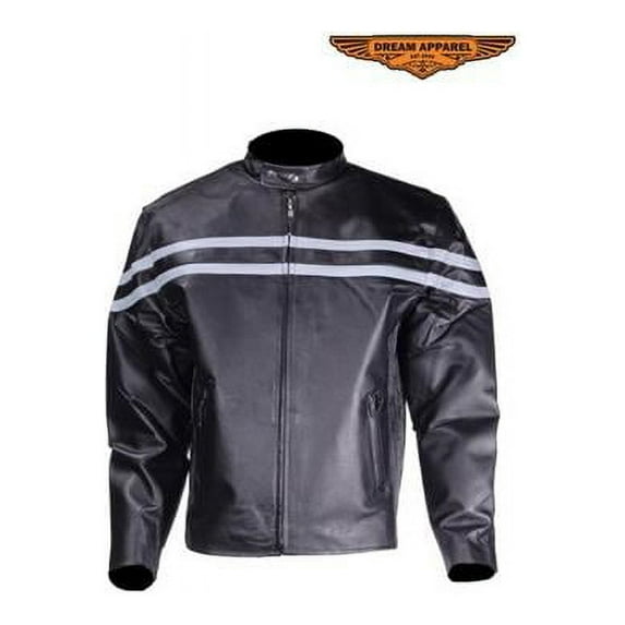 Mens Racer Jacket with Silver Racing Stripes - Extra Large