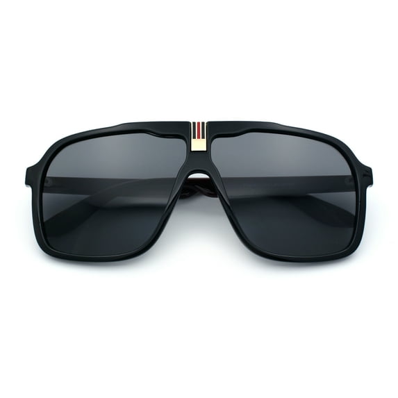 Mens Racer Mobster Fashion Oversize Sunglasses Black Burgundy - Black