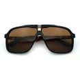 thumbnail image 1 of Mens Racer Mobster Fashion Oversize Sunglasses Black Tortoise - Brown, 1 of 8