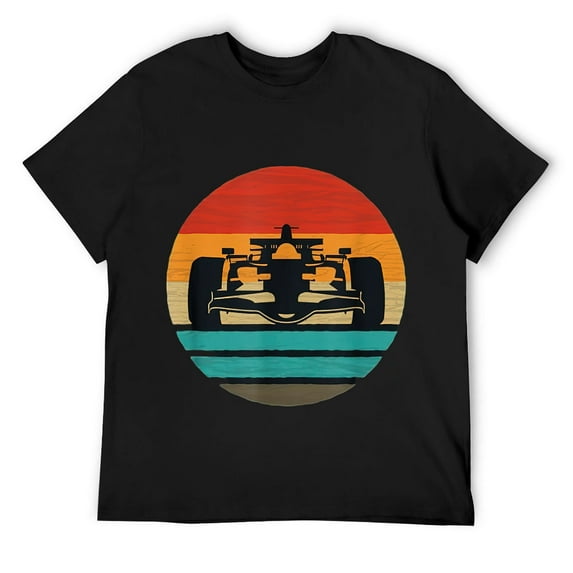 Mens Racing Car Retro Style Vintage T-Shirt Black 2XL