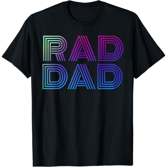 Mens Rad Dad 1980's Retro T-Shirt Fathers Day Shirt