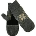thumbnail image 1 of Mens Ragg Wool Mitten With Suede Gripper Palm & Fleece Lined Insulation Charcoal, 1 of 1
