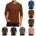 thumbnail image 1 of Mens Raglan 3/4 Sleeve Crewneck T-Shirt Solid Color Casual Fashion Sporty Jersey Baseball Tee Top, 1 of 7