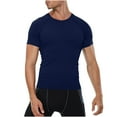 thumbnail image 1 of Mens Raglan Short Sleeve Muscle T Shirt Slim Fit Round Neck Casual Shirts Gym Workout Athletic Fitness Tee, 1 of 5