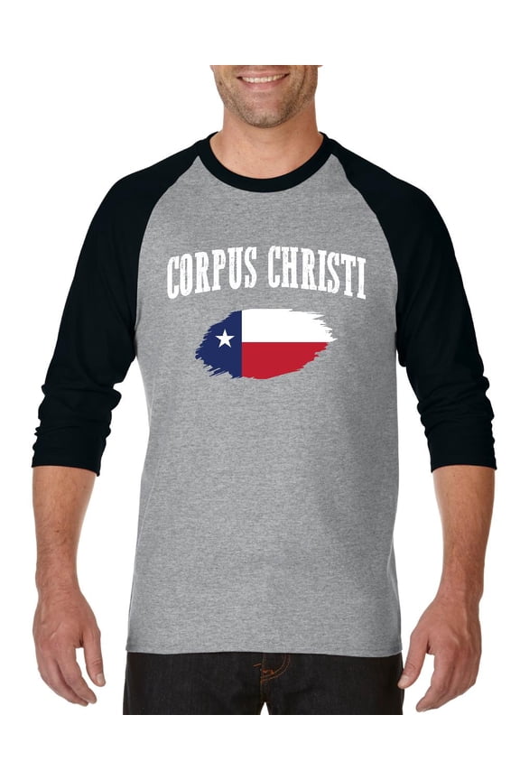 Mens Raglan Sleeve Baseball T-Shirts - Corpus Christi