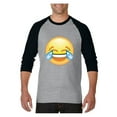 thumbnail image 1 of Mens Raglan Sleeve Baseball T-Shirts - Emoji Laughing Tears, 1 of 5