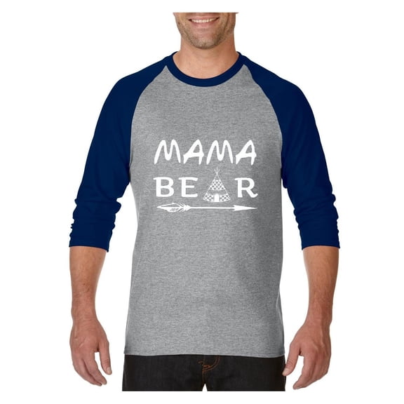 Mens Raglan Sleeve Baseball T-Shirts - Mama Bear