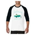 thumbnail image 1 of Mens Raglan Sleeve Baseball T-Shirts - ONE HAPPY CAMPER, 1 of 5