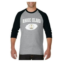 Mens Raglan Sleeve Baseball T-Shirts - Rhode Island