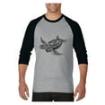 thumbnail image 1 of Mens Raglan Sleeve Baseball T-Shirts - Sea Turtle Hawaii, 1 of 5