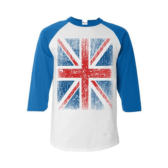 Mens Raglan Sleeve Baseball T-Shirts - Union Jack British Flag